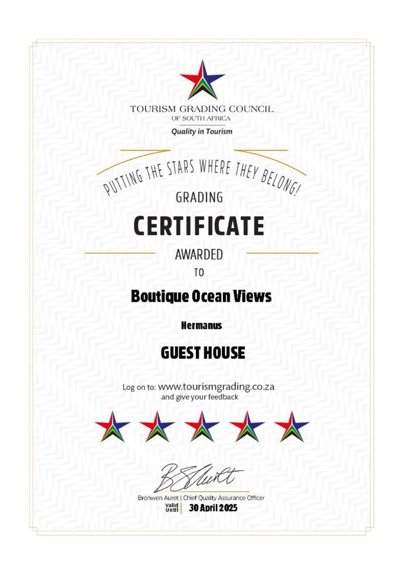 赫曼努斯 Boutique Ocean Views - Incorporating Wendy'S酒店 外观 照片